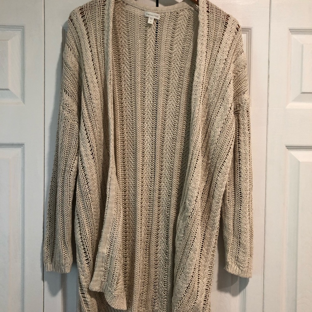 Garnet Hill cream knit sweater